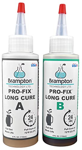 Brampton PRO-FIX Long Cure Golf Epoxy - Full Set Work Life - Extra Strength - Golf Epoxy for All Golf Shafts, Golf Heads, Drivers, Putters, and Irons - Engineered for The Golf Industry (8 oz Kit)