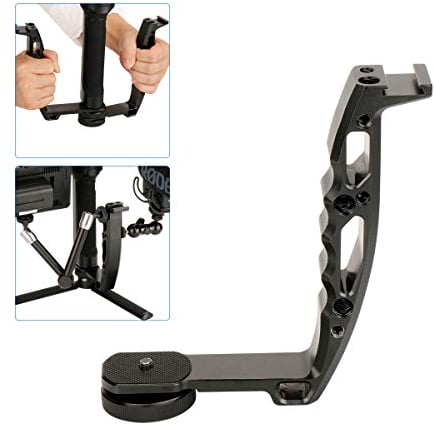 HAFOKO Alluminio L-Staffa Maniglia Presa con Freddo Scarpa per Monitora Microfoni Compatibile per DJI RS4/RS4 PRO/RS3/RS3 Pro/RS2/RSC 2/RS/RSC Crane 3 Weebill Giunto Cardanico Stabilizzatore Accessori