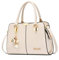 NICOLE & DORIS Damen Handtasche Mittelgross Elegant Handtaschen Mode Umhängetasche Henkeltaschen PU Leder Alltags Schultertasche mit Quasten Anhänger Weiß