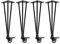 Natural Goods Berlin 4X Hairpin Legs Adjustable, Pieds de Table avec roulettes, Pieds en épingle à Cheveux, Cadre de Table, DIY (Noir, 42cm - Banc/Table Basse)