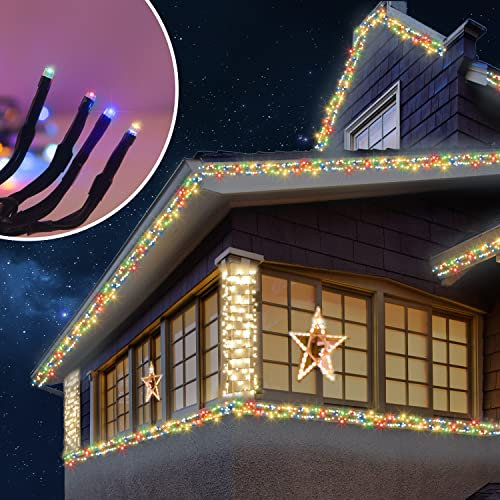 ANSIO® Lichterkette 6m 480 LED Mehrfarbig Weihnachtsbaum Cluster Lichterkette Außen und Innen Ideal für Fenster, Garten…