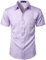 PARKLEES – Chemise décontractée à manches courtes et boutonnée pour homme avec poche, lavande, XXL