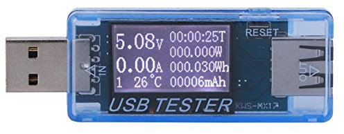 Tester USB-Tester 0‑5A Strom-Voltmeter-Tester Hohe Kapazität für Power Bank/Solar-Ladegerät(blue, Pisa Leaning Tower Type)
