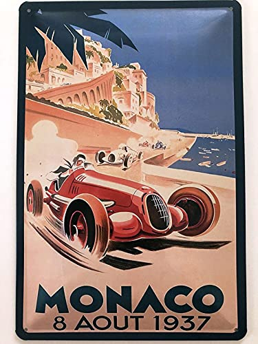 Metall Schild 20x30cm Monaco Grand Prix 1937 Auto Blechschild