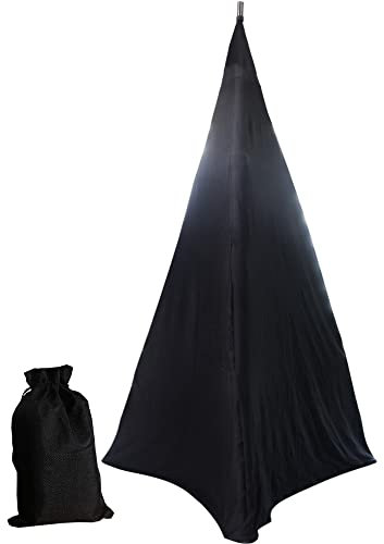 Speaker Stand Cover Stretchable Spandex 3 Sided Triangular DJ Support Floor Speaker Tripod Support Stands Tripod Scrim Covers for Weddings Banquets Events Black (1)