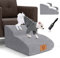 Myiosus Dog Steps for Bed, 2-Steps Dog Ramp for Sofa with Removable Waterproof Cover, High Density Foam Non-Slip Pet Stairs for Small Pet, Grey, 55 x 40 x 30cm