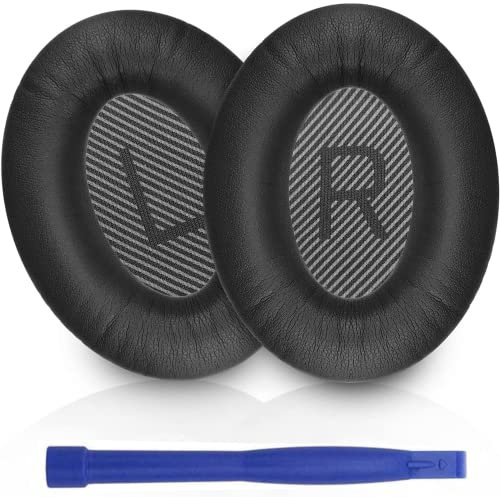 Professional Ear Pads Cushions Replacement 1 Pair Earpads, Good Breathable Headphone Ear Pads, Compatible with Bose QuietComfort QC35 and Quiet Comfort QC35II (Black)