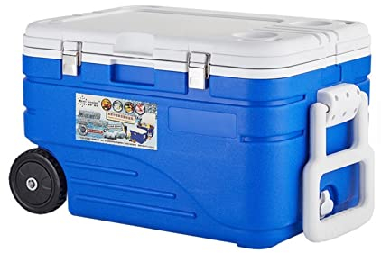 TZNBGO Frigo Frigorifero Portatile con Rotelle, Congelatore Portatile, Wheeled Cooler, Frigoriferi Portatile per Auto Camion Barca o Camper (Color : Blue b, Size : 45l)