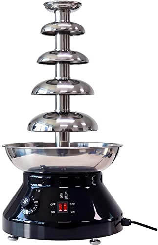 HSRG Fontana di Cioccolato Elettrica, Fusione Professionale a Cascata a 5 Livelli, Riscaldatore Commerciale da 230 W 3000 Ml, per Formaggio, Salsa Barbecue E Feste, 30~110 ℃