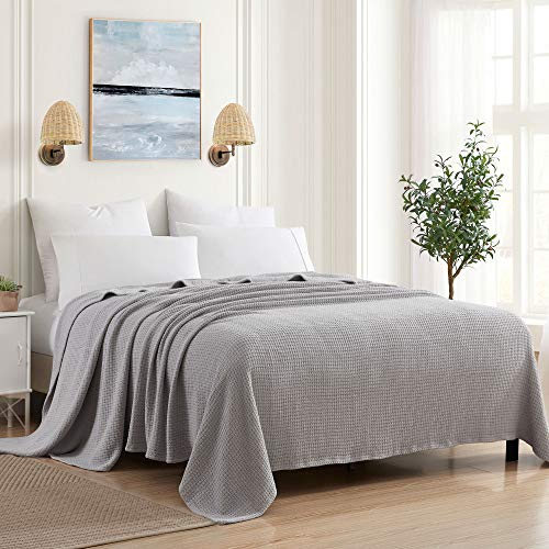 Decke aus 100% feiner Baumwolle, luxuriöses Gewebe, stilvolles Design, weich und bequem, für alle Jahreszeiten, Wärme, King-Size-Bett, silberfarben