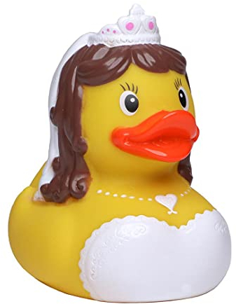 Schnabels Quietsche-Ente Braut - Geschenk für Geburt Geburtstag Namenstag Kinder Baby Freund-in Mädchen Junge - Spielzeug Bade-Ente Badewanne Deko