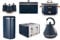 Tower Cavaletto Midnight Blue & Rose Gold Pyramid Kettle, 4 Slice Toaster, 3.5L Slow Cooker, Bread Bin, Set of 3 Canisters & Sensor Bin. Contemporary Matching Kitchen Set