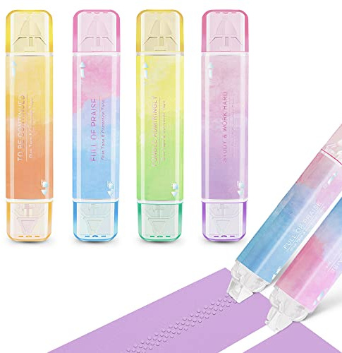 BITOSEE 2 in 1 Correction Tape and Double Sided Tape Roller, Cute Quick Dry Japan Correction Tape, with Permanent Scrapbook Adhesive Tape Dispenser, for School Office Supplies(SH-C)