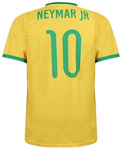 Brasilien Trikot Neymar Heim - Kinder und Erwachsene - Jungen - Fußball Trikot - Fussball Geschenke - Sport t Shirt - Sportbekleidung - Größe L