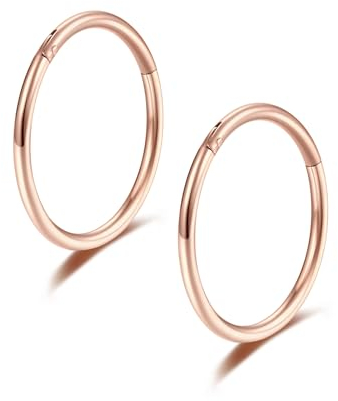 18g Nasenpiercing Creolen G23 Titan Rose Gold Scharnier Septum Piercing 6mm Nahtlose Klicker Schläfer Top Knorpel Ohrpiercing Ohrringe