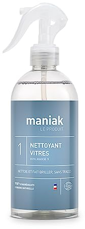 Produit Nettoyant Vitre Super Efficace – Spray 500 mL Maniak : Efface les Traces (Pluie, Poussière) sur Vitres & Miroirs, 500.00 ml (Lot de 1)