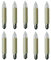 ShuoHui Ersatz-Kleinschaftkerze 12V 3w E10 für Lichterketten Innen und Außen, birnen für lichterbogen, lichter klar warmweiß/shaft elfenbein / E10 Sockel / 12 V / 3 W Ø 11 mm, Länge 65mm (10)