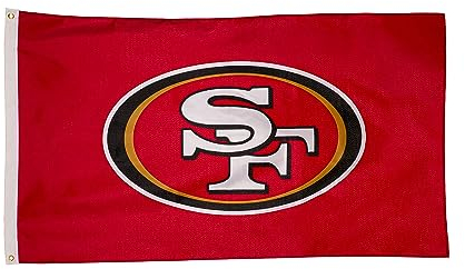 Team Sports America NFL San Francisco 49ers 7,6 x 12,7 cm große Outdoor-Flagge mit Ösen, robuste Flagge und Banner für den Außenbereich, Garten, Terrasse, Innenwanddekoration, funktioniert mit