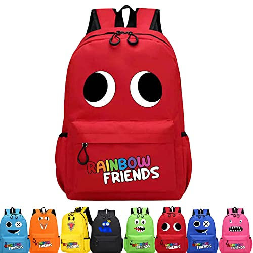 Rainbow Friends Schultasche, Rainbow Friends Backpack, Anime Cartoon Schoolbag, Rainbow Friends School Bag, Große Kapazität Rucksack, Unisex Casual Childrens Backpack