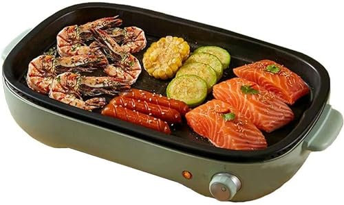PIKETU Smokeless Indoor Electric Grill, Compact Portable Non-Stick BBQ, Removable Surface, Large Cooking Area