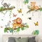 Wandtattoo, Wandsticker Kinderzimmer Dschungel Tiere Wandaufkleber Waldtiere, Löwen, Affen, Leoparden für Jungen Mädchen Babyzimmer Kinderzimmer Türen Schlafzimmer Wanddeko