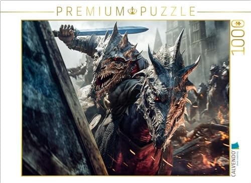CALVENDO Puzzle Drachenkämpfer | 1000 Teile Lege-Größe 64 x 48 cm Foto-Puzzle für glückliche Stunden