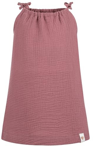 Smarilla Baby Mädchen Musselin Kleid Trägerkleid Sommerkleid Uni, Bekleidungsgröße: 98/104, Farbe: Bordeaux