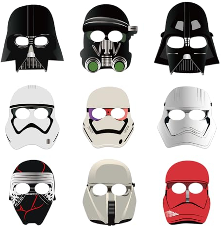 TOPWAYS Maske 9 Stück Cartoon Maske Party Zubehör, Kinder Masken Verkleidung Cosplay für Kinder Kostüme Verkleidung Cosplay Geburtstag Party Masken