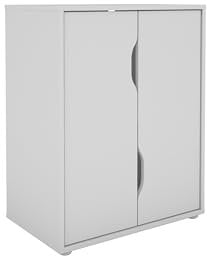 byLIVING Aktenschrank Belfast/mit viel Stauraum / 2 Türen/Melamin Weiß/B 60, H 76,5, T 37 cm
