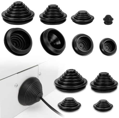 60 Stk Gummitülle, 10 mm/20 mm/25 mm/30 mm Tower Form Kabeldichtungen, Gummi Tower, Dichtungs Ring Loch, Bohrlochtüllen, Gummidichtungen, Firewall-Lochstopfen für Kabel, Draht, Elektrogeräte, Stecker