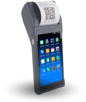Multzo POS Store Q2i Mobile POS Terminal, Android 11 Handheld with 58mm Receipt Printer and 1D Barcode Scanner, All-in-One Point of Sale System for Retail, Restaurants, Cafés and Pop-Up Stores