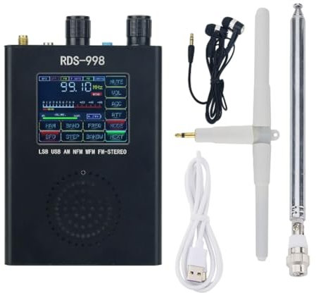 NONDK RDS-998 FM MW LW SW SSB Receptor de Radio USB LSB BFO Receptor de Radioaficionado Pantalla Táctil A Color
