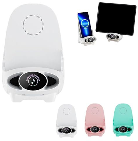 XIAOBAN Mini Chair Wireless Multifunctional Phone Holder Stand, 3 in 1 Wireless Charger with Speaker Function, Portable Mini Chair Wireless Charger, Wireless Charging Adapter for All Phones