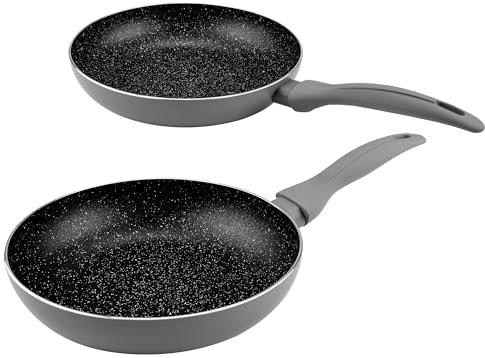 KARL HAUSMANN Pfannenset Induktion - 24+28 cm - Beschichtete Pfannen Set für alle Herdarten, auch induktionsherd - Bratpfannen aus Aluminium - Frying Pan Set - Pfannensets - Bratpfanne - Pfanne