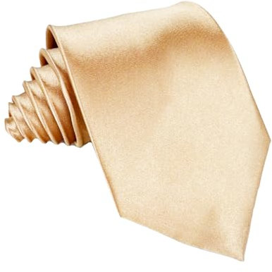 MAIANY Herren Krawatten, Klassische 8 cm Satin-Krawatte in einfarbigem Design, Klassische Hochzeit Krawatte für Büro oder Festliche Veranstaltungen (beige)