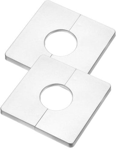 TEOZBLU 2 PièCes Couvertures Murales Pour Tuyaux, DiamèTre IntéRieur 22 Mm, Bride Fendue Murale, Couvercle DéCoratif Pour Trou Mural, Plaque CarréE Fendue En Plastique Abs, Couvre-Plaque De Tuyau