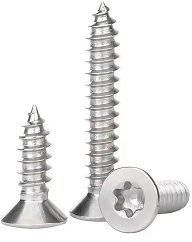 M4×8mm Torx Senkkopf-Holzschrauben 304 Edelstahl selbstschneidende Schrauben für Holz Vollgewinde Holzbearbeitungsbefestigung(100 Stück)
