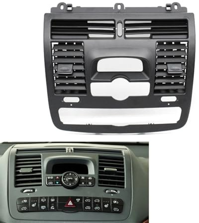 AEIOUPMMA Rejilla de ventilación del Aire Acondicionado Central Izquierdo y Derecho del salpicadero del Interior del Coche para Mercedes Benz Vito Viano W636 W639 2004-2015 (Modelo Central B)
