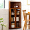 Eck-Barschrank aus Bambus mit Weinregal, hoher Likörschrank für Zuhause, mit großem Fassungsvermögen, dient auch als Bücherregal und Ausstellungsregal, Küchenaufbewahrung, Organizer (braun)