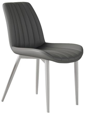 Moderne Esszimmerstühle, Bequeme Gepolsterte Wohnzimmer Stühle mit Rückenlehne, Minimalistische Beine aus Kohlenstoffstahl im Mid-Century-Stil, Armlos für Wohnzimmer, Restaurant(Chrome,X-Small)