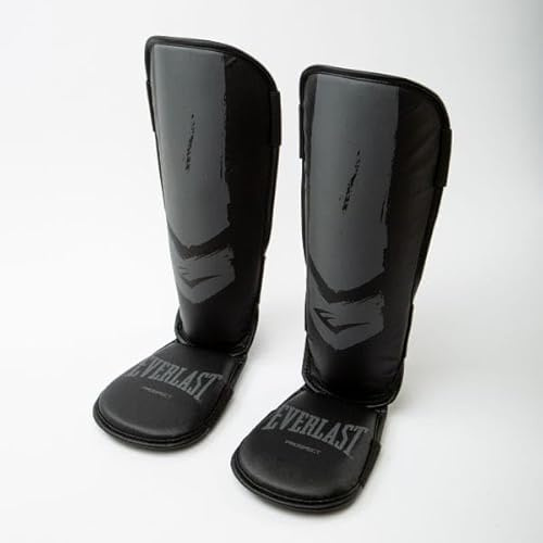 Everlast Prospect Youth Shin Guards, Two-Piece, Shock Absorbent Padding, Foot & Shin Protection, Kids Kickboxing & Muay Thai