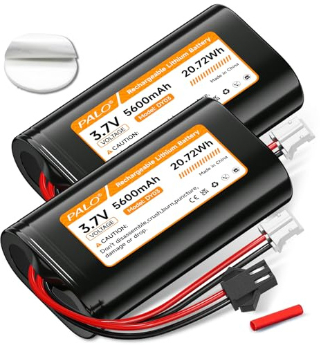 Mspalocell Batterie 3,7 V 5600 mAh, Batteries au Lithium PH2.0/2P et SM-2P 2 pièces pour véhicules RC, caméras solaires sans Fil, appareils Bluetooth, éclairage, amplificateurs Audio