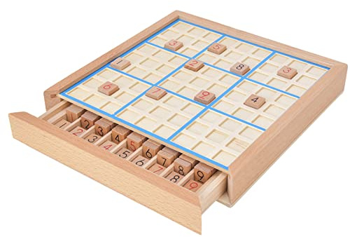 Pssopp Sudoku-Spiel aus Holz, Interaktives Lernspielzeug für und Erwachsene, Logikbasiertes Strategierätsel für Familienspaß und Reisen
