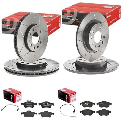 brembo Max Bremsscheiben + Beläge vorne+hinten | 09.9165.75 + P59043 + 08.9511.75 + P59042 passend für Vectra C