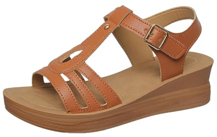 Nu Pied Femme Confortable Chaussure Orthopedique Sandales Compensées à Bride en T Pour Femmes Chaussures de Marche Confortables Avec Soutien de La Voûte Sandals Plateforme Femme Été Sandale Ete