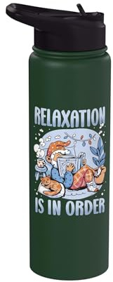 Relaxation is in Order Cozy Reading Gnome Vibes Stainless Steel Insulated Water Bottle