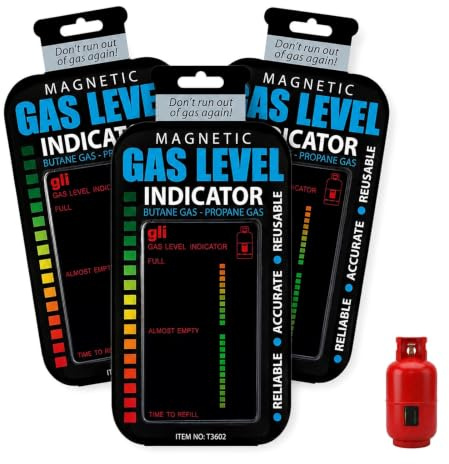 Gas Bottle Level Indicator, 3 Pcs Magnetic Gauge Strips for Propane LPG | Gas Level Indicator for Gas Bottles, Magnetic Fuel Check Reader for Caravan, Motorhome, Camping, BBQ and Patio Heaters