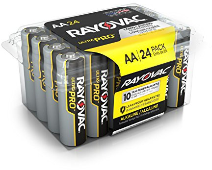 RAYOVAC AA Ultra Pro Alkaline Batteries, 24-Pack with Recloseable Lid, ALAA-24PPJ