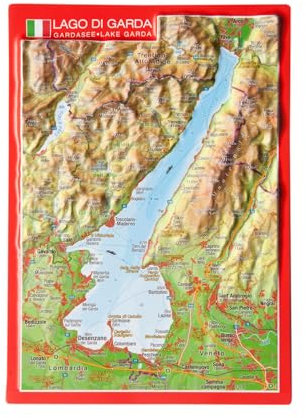 Reliefpostkarte Gardasee: Tiefgezogene Reliefpostkarte