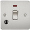 Knightsbridge FP8341FBC FPAV8341FBC Flat Plate 20A 1G Dp Switch with Neon & Flex Outlet-Brushed Chrome